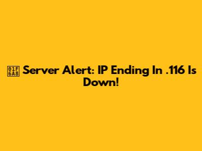 🚨 Server Alert: IP Ending In .116 Is Down!