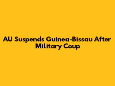 AU Suspends Guinea-Bissau After Military Coup