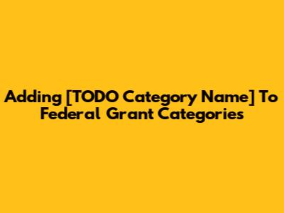 Adding [TODO Category Name] To Federal Grant Categories