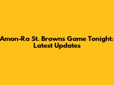 Amon-Ra St. Brown's Game Tonight: Latest Updates