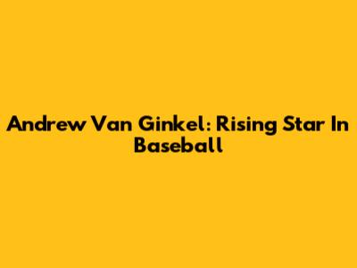 Andrew Van Ginkel: Rising Star In Baseball