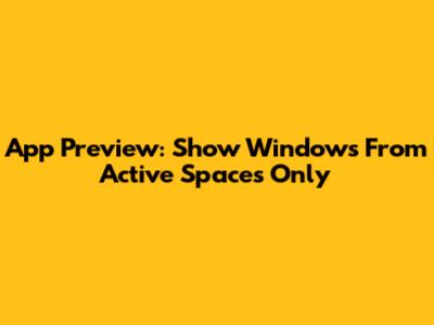 App Preview: Show Windows From Active Spaces Only