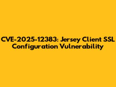CVE-2025-12383: Jersey Client SSL Configuration Vulnerability