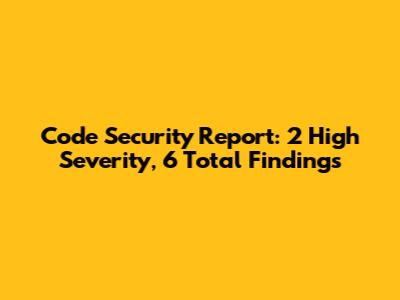 Code Security Report: 2 High Severity, 6 Total Findings