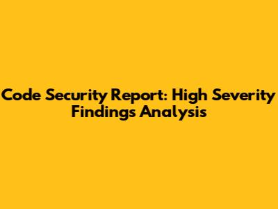 Code Security Report: High Severity Findings Analysis