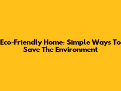 Eco-Friendly Home: Simple Ways To Save The Environment