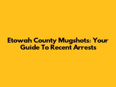 Etowah County Mugshots: Your Guide To Recent Arrests