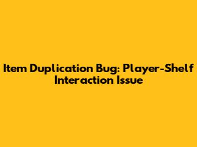 Item Duplication Bug: Player-Shelf Interaction Issue