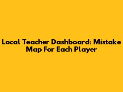 Local Teacher Dashboard: Mistake Map For Each Player