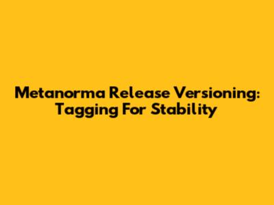 Metanorma Release Versioning: Tagging For Stability
