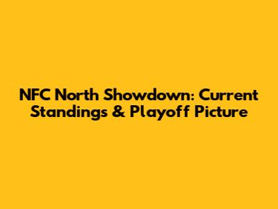 NFC North Showdown: Current Standings & Playoff Picture