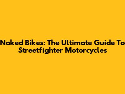 Naked Bikes: The Ultimate Guide To Streetfighter Motorcycles