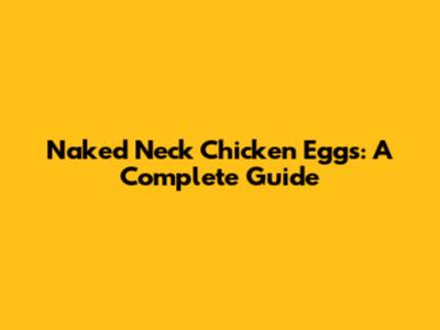 Naked Neck Chicken Eggs: A Complete Guide