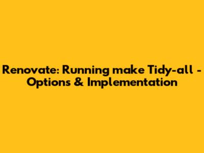 Renovate: Running 'make Tidy-all' - Options & Implementation