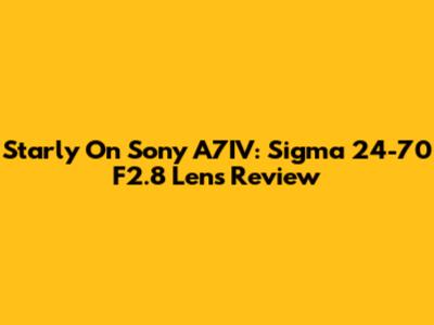 Starly On Sony A7IV: Sigma 24-70 F2.8 Lens Review